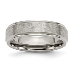Chisel Titanium Brushed Center 6mm Ridged Edge Band