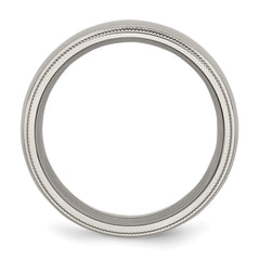 Chisel Titanium Polished 8mm Grooved and Beaded Edge Band