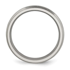 Chisel Titanium Polished 6mm Grooved and Beaded Edge Band