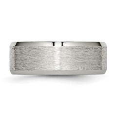 TB13_CH Titanium Beveled Edge 8mm Satin and Brushed Band