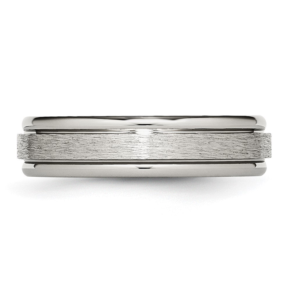 TB14_CH Chisel Titanium Brushed and Polished 6mm Grooved Edge Band