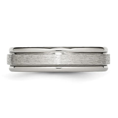 TB14_CH Chisel Titanium Brushed and Polished 6mm Grooved Edge Band