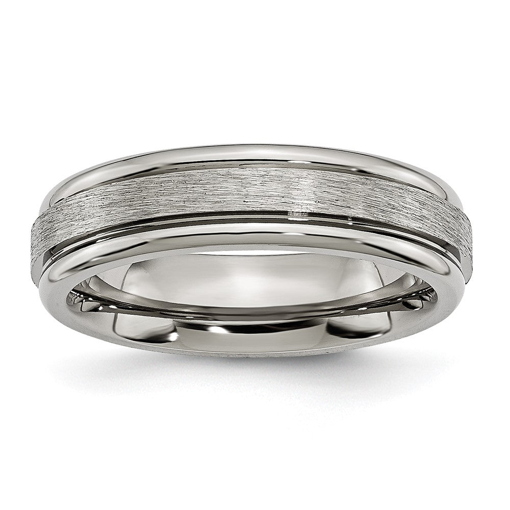 TB14_CH Chisel Titanium Brushed and Polished 6mm Grooved Edge Band