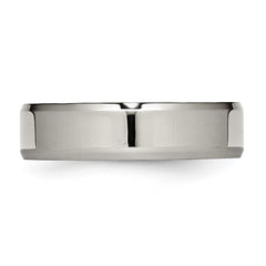 Chisel Titanium Polished 6mm Beveled Edge Band