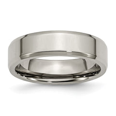 Chisel Titanium Polished 6mm Beveled Edge Band