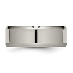 Chisel Titanium Polished 8mm Beveled Edge Band