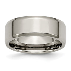 Chisel Titanium Polished 8mm Beveled Edge Band