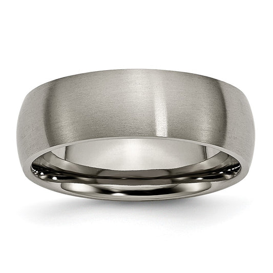 Chisel Titanium Brushed 7mm Half Round Band