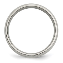 Chisel Titanium Polished with 14k Gold Inlay 6mm Band