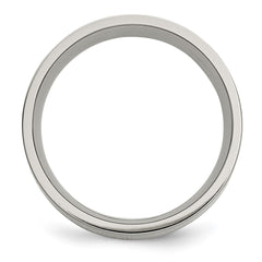 Chisel Titanium Brushed with 14k Gold Inlay 8mm Flat Band