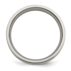 Chisel Titanium Polished with 14k Gold Inlay 6mm Flat Band