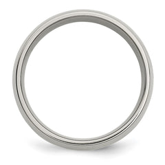 Chisel Titanium Polished with 14k Gold Inlay 8mm Band