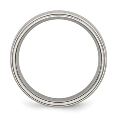Chisel Titanium Polished 6mm Ridged Edge Band