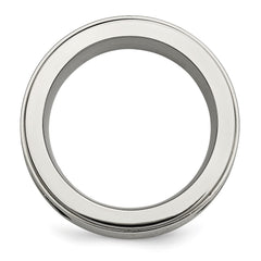 Chisel Titanium Polished Black IP-plated Cables 1/20 Carat Diamond 10mm Band