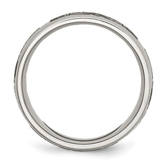 Chisel Titanium Brushed Claddagh Laser Design 8mm Band