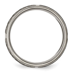 Chisel Titanium Polished Celtic Laser Design 8mm Band