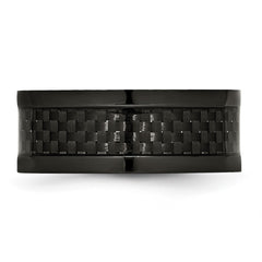 Chisel Titanium Polished Black IP-plated with Carbon Fiber Inlay 9mm Band