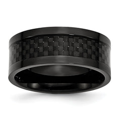 Chisel Titanium Polished Black IP-plated with Carbon Fiber Inlay 9mm Band