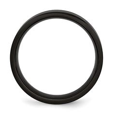 Chisel Titanium Brushed and Polished Black IP-plated 8mm Grooved Band