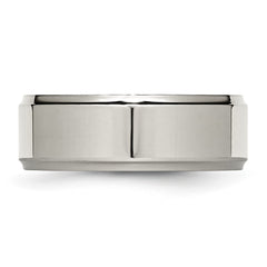 TB36_CH Chisel Titanium Polished 8mm Ridged Edge Band