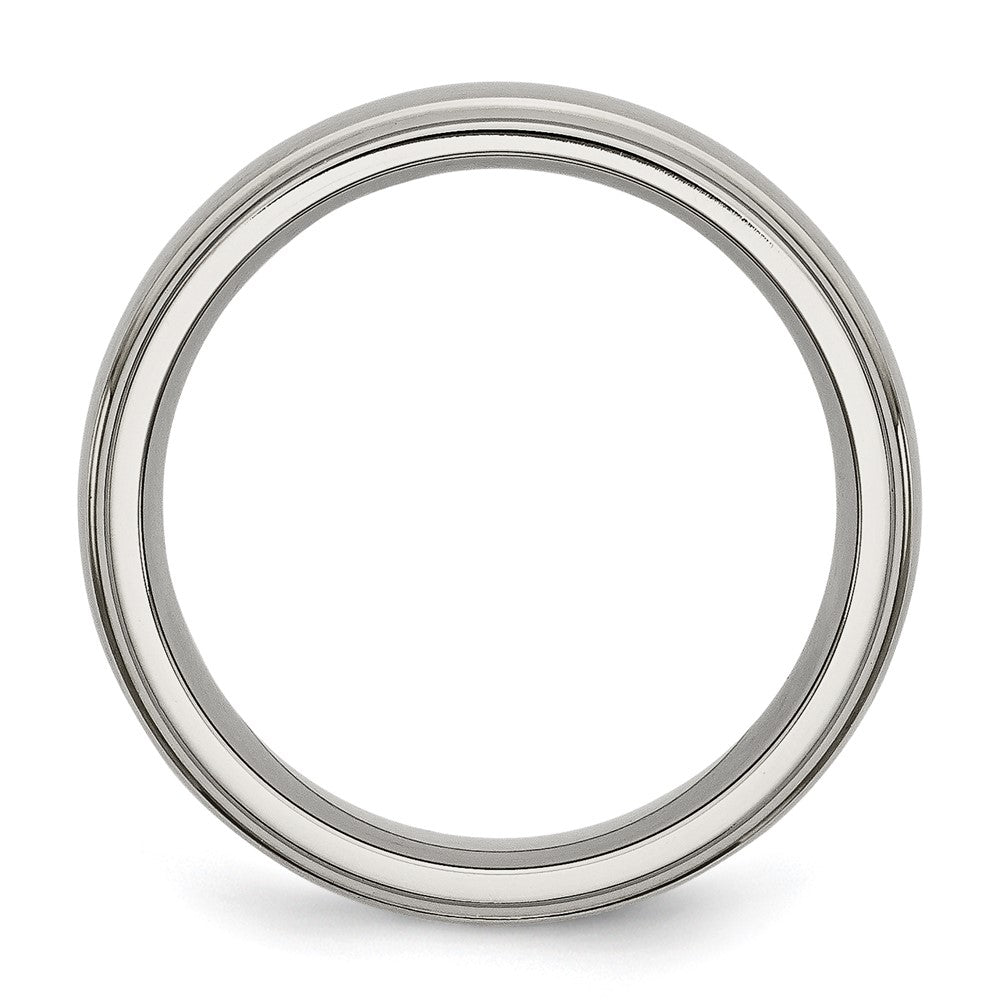 TB37_CH Chisel Titanium Brushed Center 7mm Ridged Edge Band