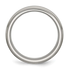 TB37_CH Chisel Titanium Brushed Center 7mm Ridged Edge Band