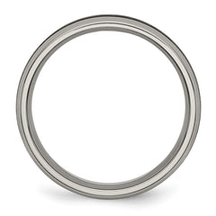 Chisel Titanium Polished with Black Carbon Fiber Inlay 6mm Band