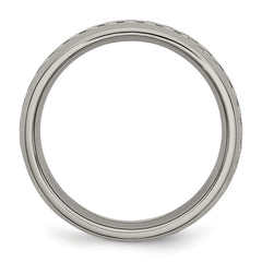 Chisel Titanium Polished with Grey Carbon Fiber Inlay 6mm Band