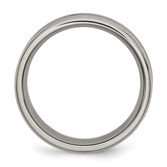 Chisel Titanium Polished with Grey Carbon Fiber Inlay 8mm Band