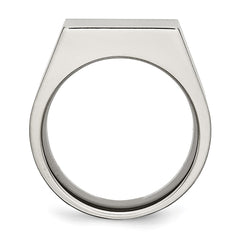 Chisel Titanium Brushed and Polished Signet Ring