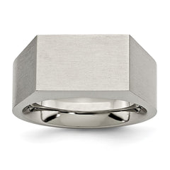 Chisel Titanium Brushed and Polished Signet Ring