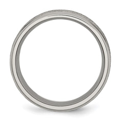 Chisel Titanium Brushed Center 8mm Ridged Edge Band