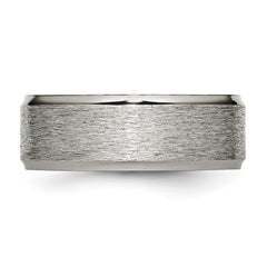 Chisel Titanium Brushed Center 8mm Ridged Edge Band