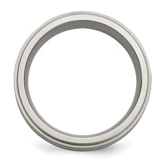 Chisel Titanium Brushed Polished and Enameled 1/2 Carat Diamond 9mm Band