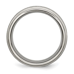 Chisel Titanium Brushed Center 8mm Ridged Edge Band