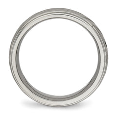 Chisel Titanium Brushed and Polished 7mm Grooved Band