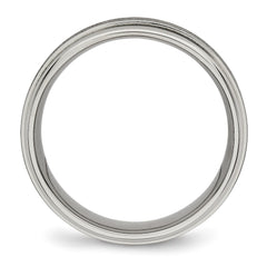 Chisel Titanium Brushed Center 7mm Ridged Edge Band