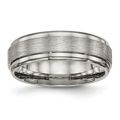 Chisel Titanium Brushed Center 7mm Ridged Edge Band