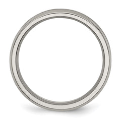 Chisel Titanium Brushed and Polished Concave 6mm Beveled Edge Band