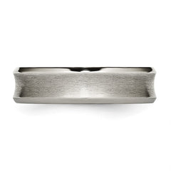Chisel Titanium Brushed and Polished Concave 6mm Beveled Edge Band