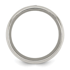 Chisel Titanium Polished with Black Carbon Fiber Inlay and CZ 8mm Band