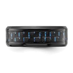 Chisel Black Titanium Polished with Black and Blue Carbon Fiber Inlay 8mm Band