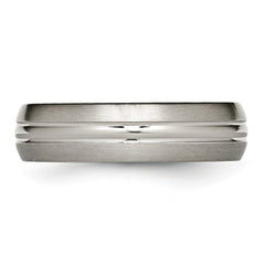 Chisel Titanium Brushed Center 6mm Grooved Band