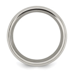 Chisel Titanium Brushed and Polished with CZ 8mm Band