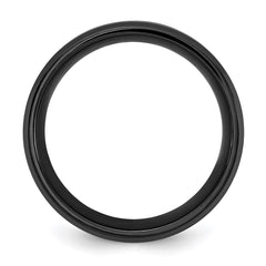 Chisel Black Titanium Brushed with Polished Blue IP-plated Center 8mm Band