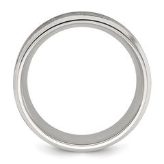 Chisel Titanium with Brushed Center Laser Design Mountains 8mm Band