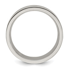Chisel Titanium Polished with Black Resin and Wood Inlay 8mm Band