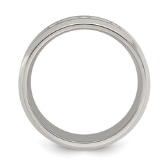 Chisel Titanium Polished with CZ 8mm Band