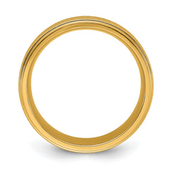 Chisel Titanium Polished Laser-cut Center Yellow IP-plated 8mm Band