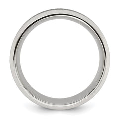 Chisel Titanium Polished Black IP-plated Textured Center 8mm Band